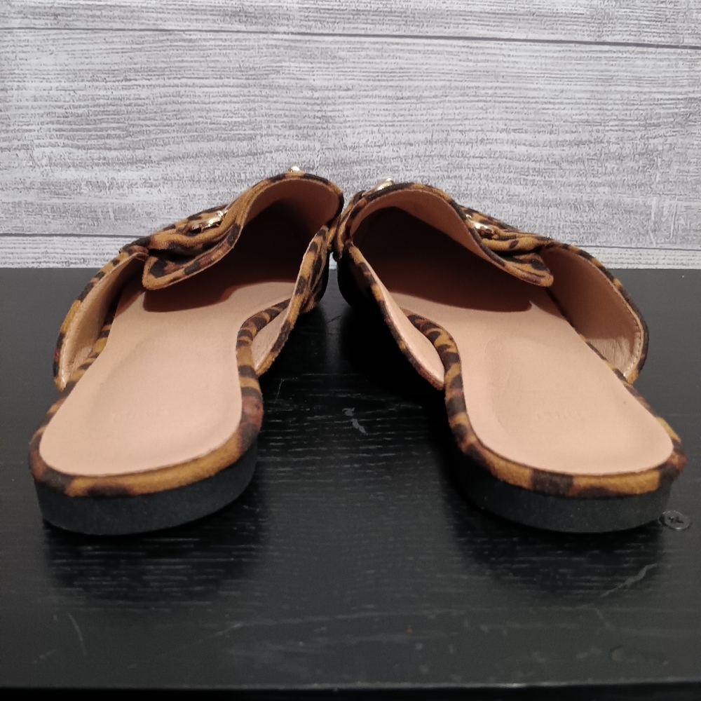 Leopard Print Mule Loafers | Gold Bit Detail | Size 9 (EU 42) Chic Slip-On Flats - Picture 5 of 9
